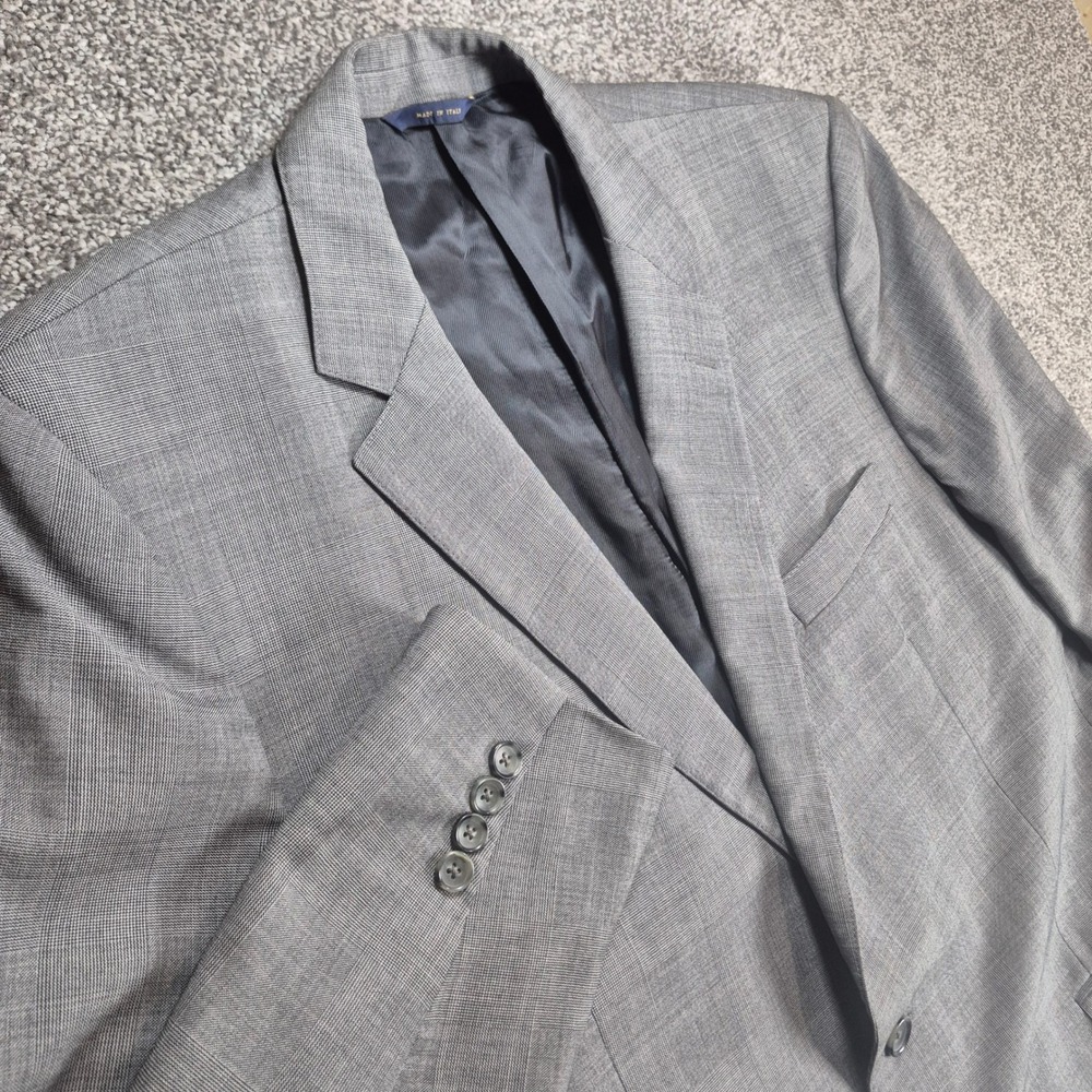 Brooks Brothers Fitzgerald Blazer Mens 46L Gray Vitale Barberis Wool Suit Jacket
